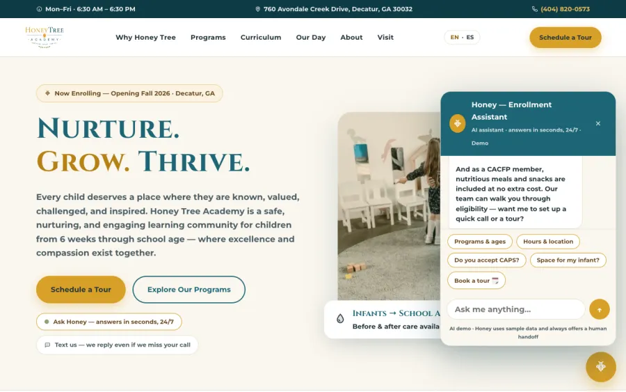 Preview of The Smart Academy with Honey chat open